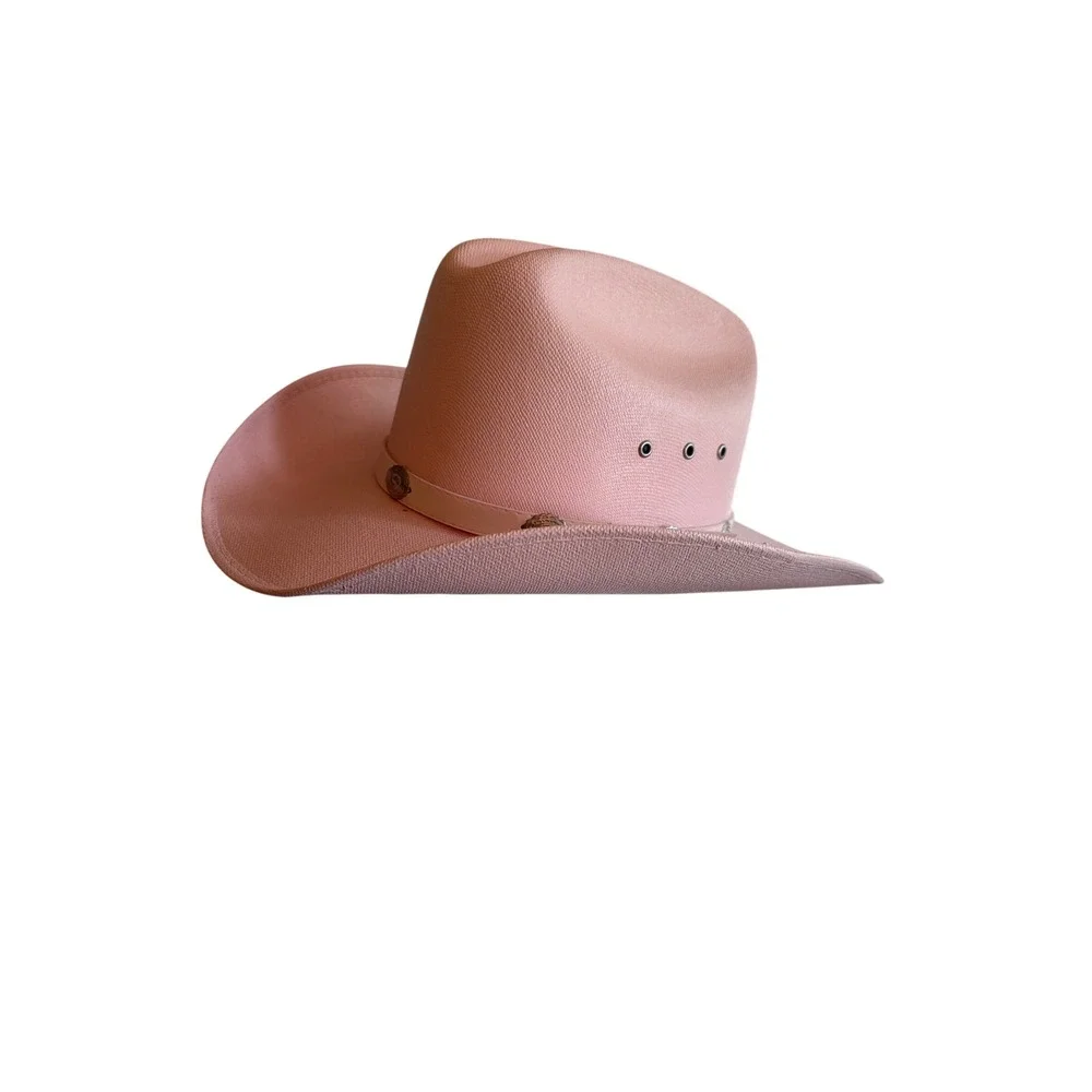 Cowboy Hat Pink Kids Straw Cattleman Silver Concho Western Made in Mexico